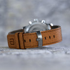 VENTURE CHRONOGRAPH LIMITED EDITION WHITE BLUE - Leather Brown Venere - Detomaso Watches