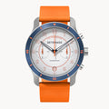 VENTURE CHRONOGRAPH LIMITED EDITION WHITE BLUE - Ocean Plastic Orange Woven - Detomaso Watches