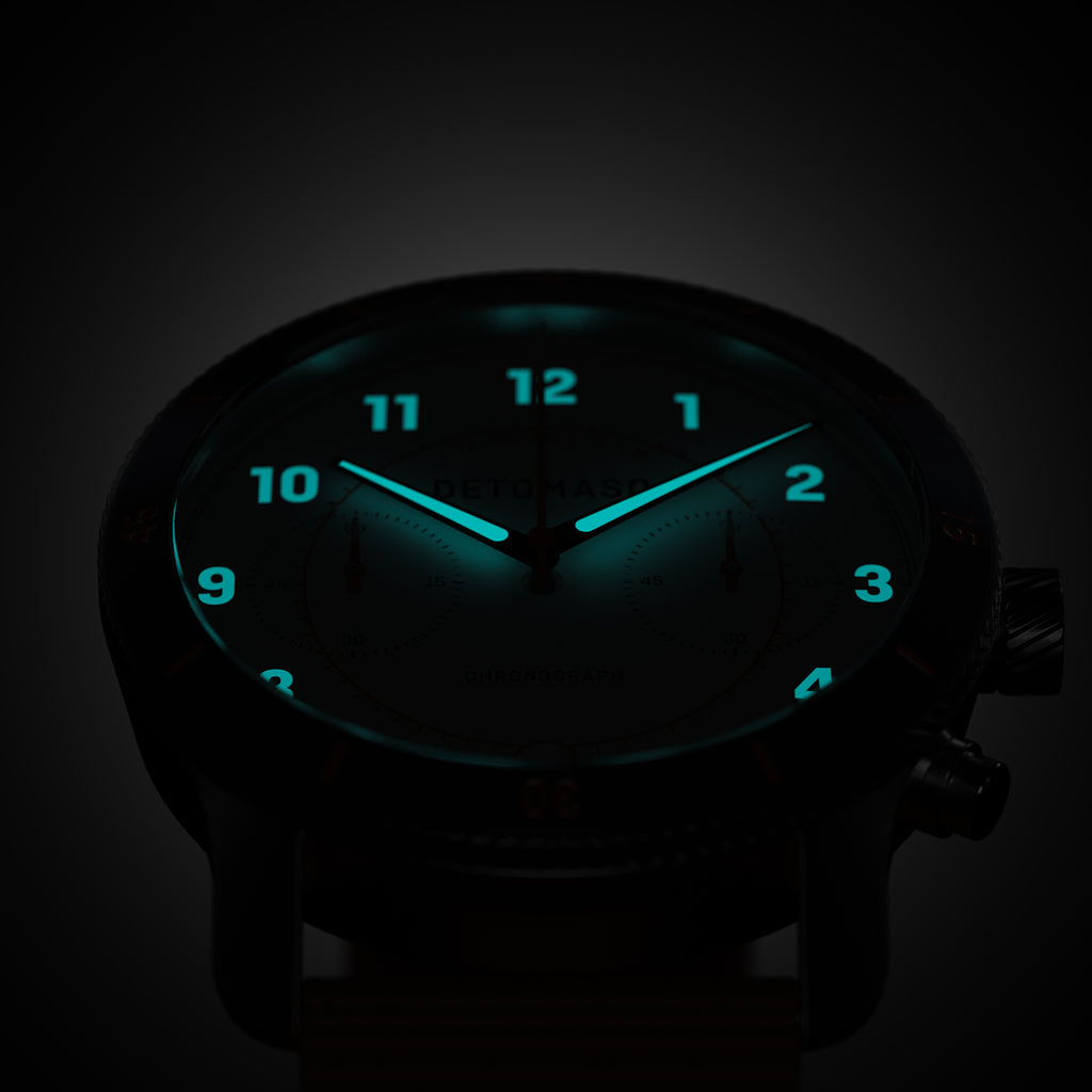 VENTURE CHRONOGRAPH LIMITED EDITION WHITE BLUE - Ocean Plastic Orange Woven - Detomaso Watches