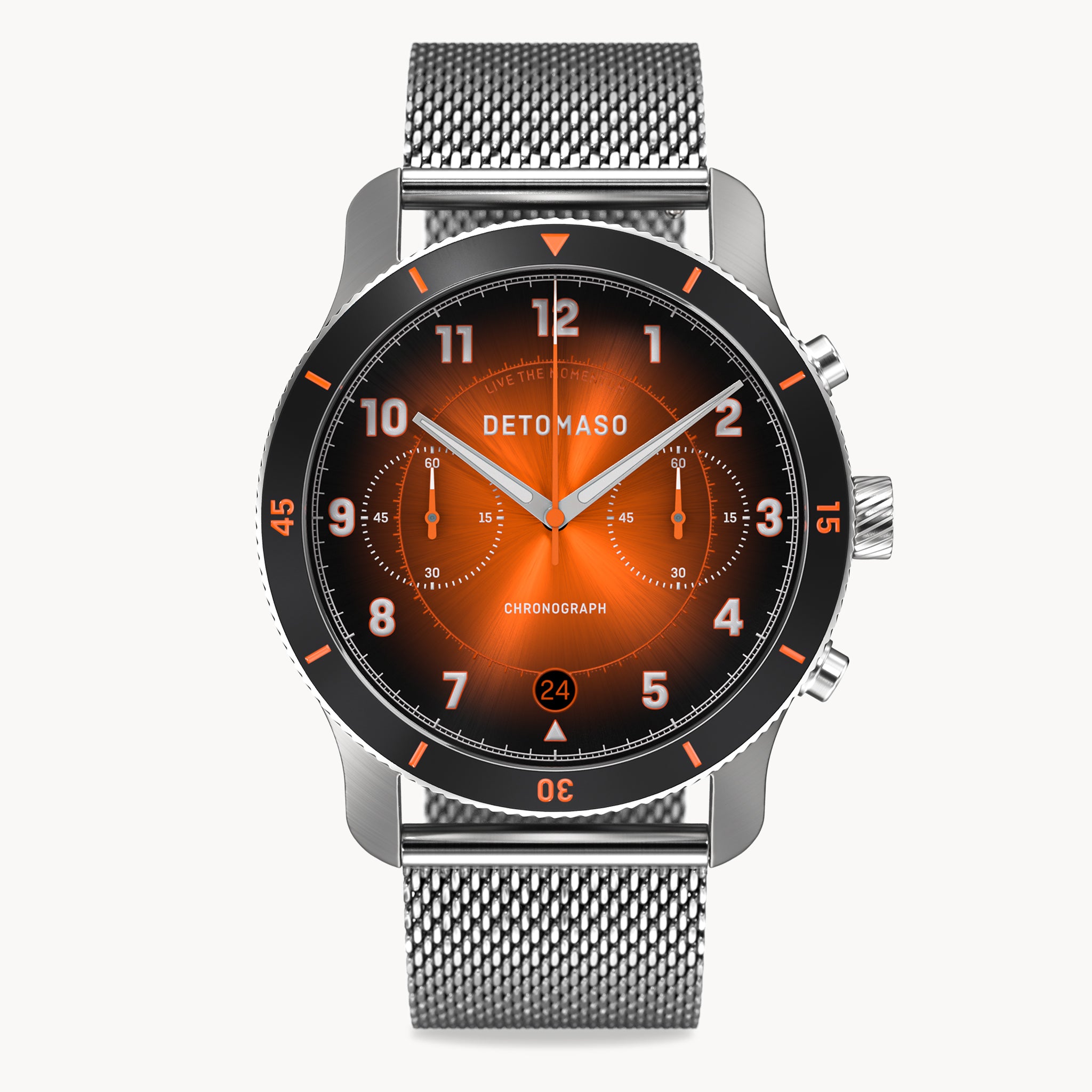 DeTomaso D10 Chronograph Limited Edition Gray Orologio da polso da uomo, analogico, al quarzo, maglia milanese, grigio spazzolato, grigio, Bracciale DeTomaso D10 Chronograph Limited Edition Gray Orologio da polso da uomo, analogico, al quarzo, maglia milanese, grigio spazzolato, grigio, Bracciale