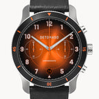 VENTURE CHRONOGRAPH LIMITED EDITION BLACK ORANGE - Leather Black Racing - Detomaso Watches