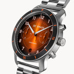 VENTURE CHRONOGRAPH LIMITED EDITION BLACK ORANGE - Stainless steel Silver Brushed - Detomaso Watches