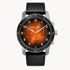 VENTURE CHRONOGRAPH LIMITED EDITION BLACK ORANGE - Leather Black Venere - Detomaso Watches