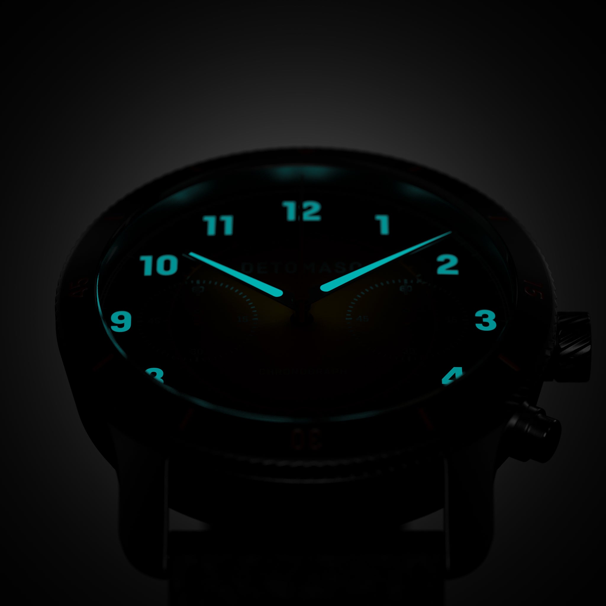 VENTURE CHRONOGRAPH LIMITED EDITION BLACK ORANGE - Leather Black Venere - Detomaso Watches