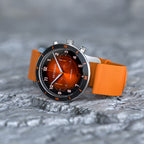 VENTURE CHRONOGRAPH LIMITED EDITION BLACK ORANGE - Ocean Plastic Orange Woven - Detomaso Watches