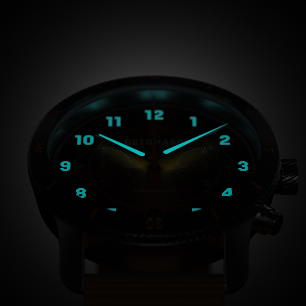 VENTURE CHRONOGRAPH LIMITED EDITION BLACK ORANGE - Ocean Plastic Orange Woven - Detomaso Watches