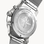 VENTURE CHRONOGRAPH LIMITED EDITION BLUE ORANGE - Mesh Silver Brushed - Detomaso Watches