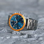 VENTURE CHRONOGRAPH LIMITED EDITION BLUE ORANGE - Stainless steel Silver Brushed - Detomaso Watches