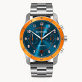 VENTURE CHRONOGRAPH LIMITED EDITION BLUE ORANGE - Stainless steel Silver Brushed - Detomaso Watches