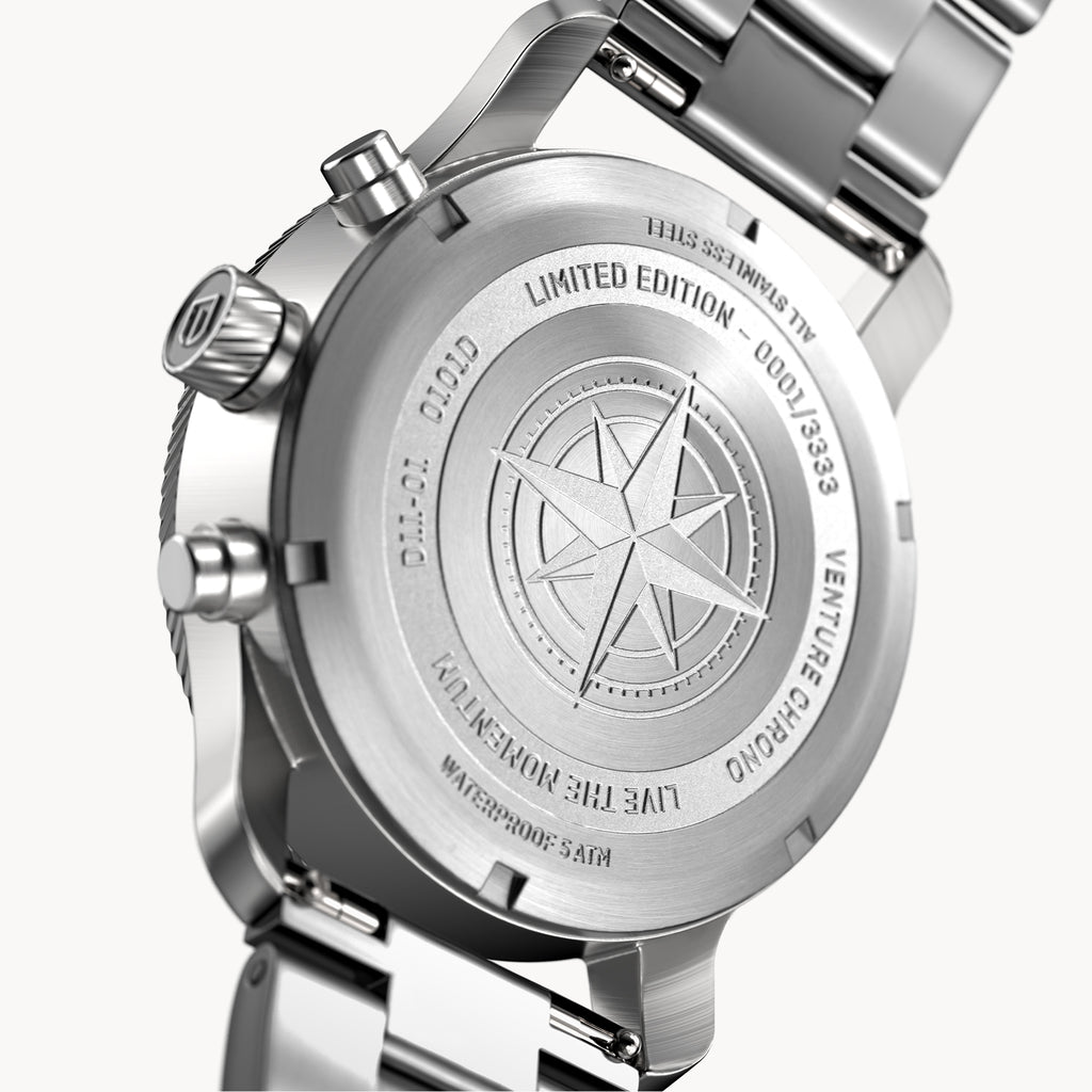 VENTURE CHRONOGRAPH LIMITED EDITION BLUE ORANGE - Stainless steel Silver Brushed - Detomaso Watches