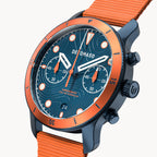VENTURE CHRONOGRAPH 
TOPO BLUE - Ocean Plastic Orange Woven - Detomaso Watches