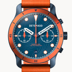 VENTURE CHRONOGRAPH 
TOPO BLUE - Ocean Plastic Orange Woven - Detomaso Watches