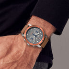 VENTURE CHRONOGRAPH TOPO GRAY - Leather Brown Classic - Detomaso Watches