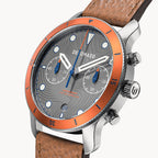 VENTURE CHRONOGRAPH TOPO GRAY - Leather Brown Classic - Detomaso Watches