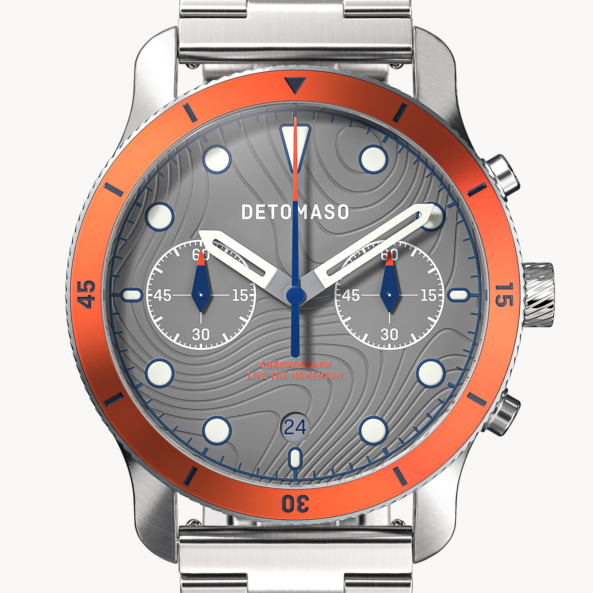 VENTURE CHRONOGRAPH TOPO GRAY - Stainless steel Silver Brushed - Detomaso Watches