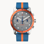 VENTURE CHRONOGRAPH TOPO GRAY - Ocean Plastic Blue Orange Woven - Detomaso Watches