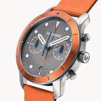 VENTURE CHRONOGRAPH TOPO GRAY - Ocean Plastic Orange Woven - Detomaso Watches