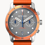 VENTURE CHRONOGRAPH TOPO GRAY - Ocean Plastic Orange Woven - Detomaso Watches