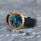 VENTURE CHRONOGRAPH BLUE ORANGE - Leather Dark blue Classic - Detomaso Watches
