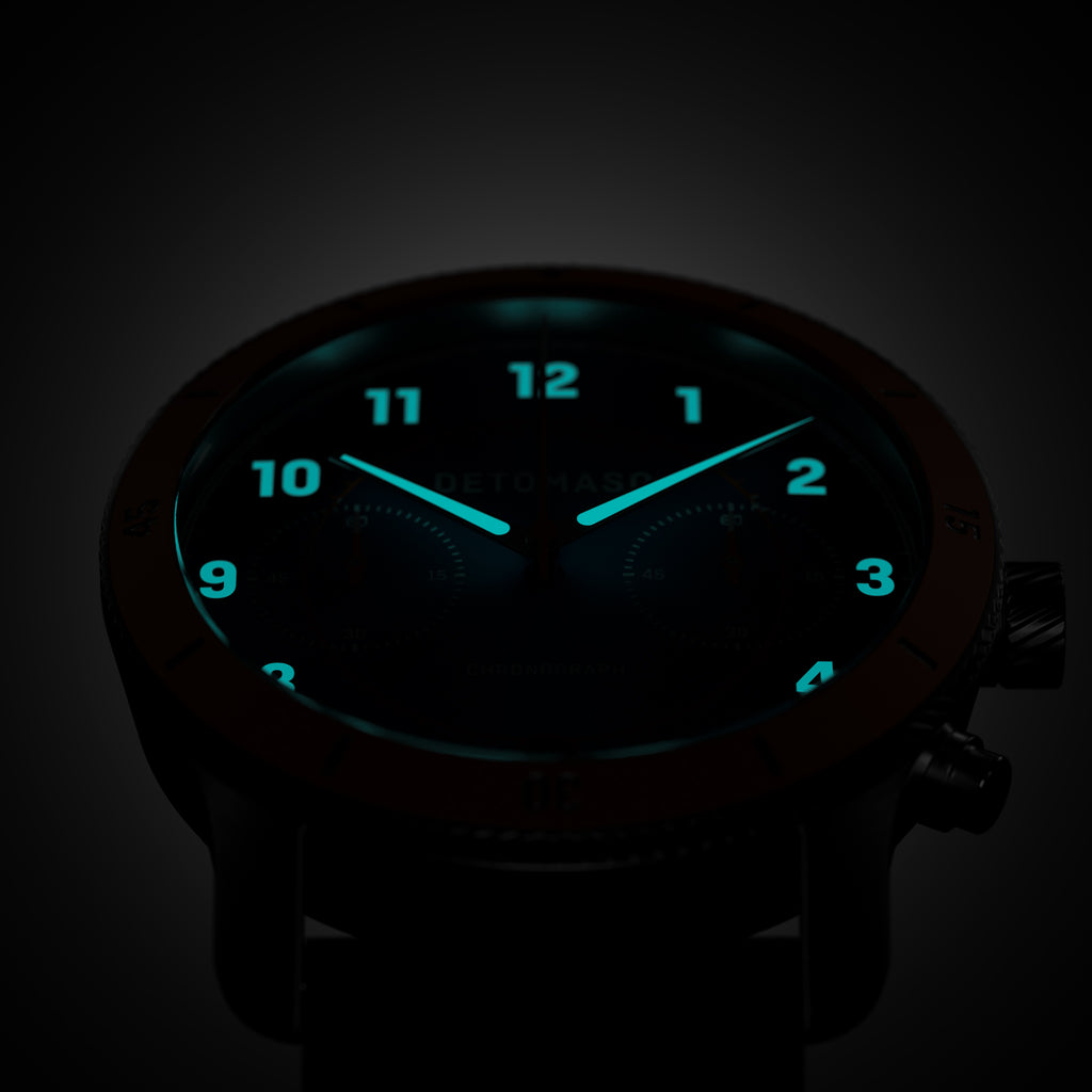 VENTURE CHRONOGRAPH BLUE ORANGE - Leather Dark blue Classic - Detomaso Watches
