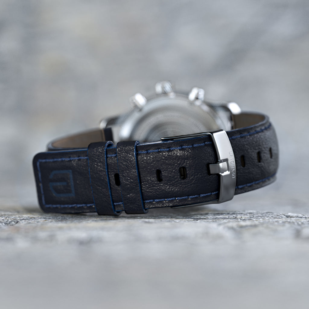 VENTURE CHRONOGRAPH BLUE ORANGE - Leather Dark blue Classic - Detomaso Watches