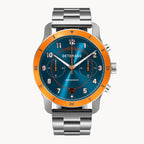 VENTURE CHRONOGRAPH BLUE ORANGE - Stainless steel Silver Brushed - Detomaso Watches
