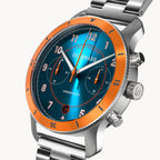 VENTURE CHRONOGRAPH BLUE ORANGE - Stainless steel Silver Brushed - Detomaso Watches