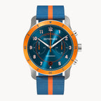VENTURE CHRONOGRAPH BLUE ORANGE - Ocean Plastic Blue Orange Woven - Detomaso Watches