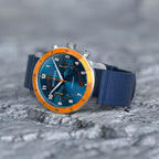VENTURE CHRONOGRAPH BLUE ORANGE - Ocean Plastic Dark blue Woven - Detomaso Watches