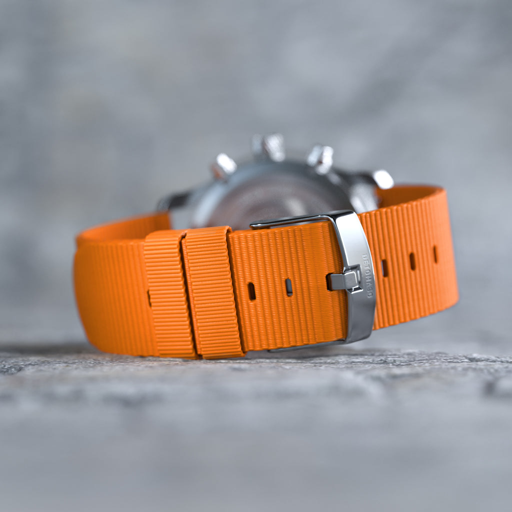 VENTURE CHRONOGRAPH BLUE ORANGE - Ocean Plastic Orange Woven - Detomaso Watches
