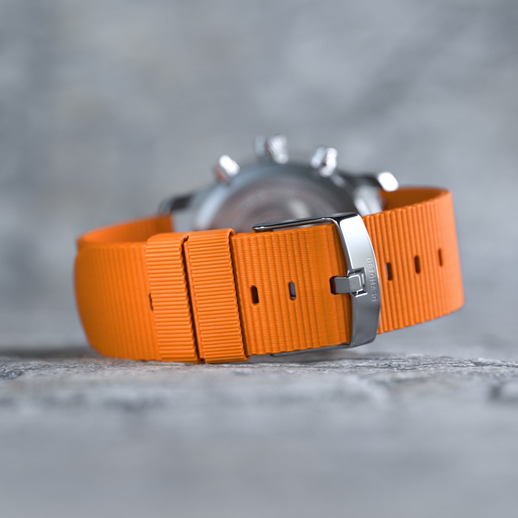 VENTURE CHRONOGRAPH BLUE ORANGE - Ocean Plastic Orange Woven - Detomaso Watches