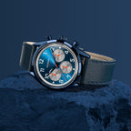 HERITAGE CHRONOGRAPH BLUE - Leather Blue Toscano - Detomaso Watches