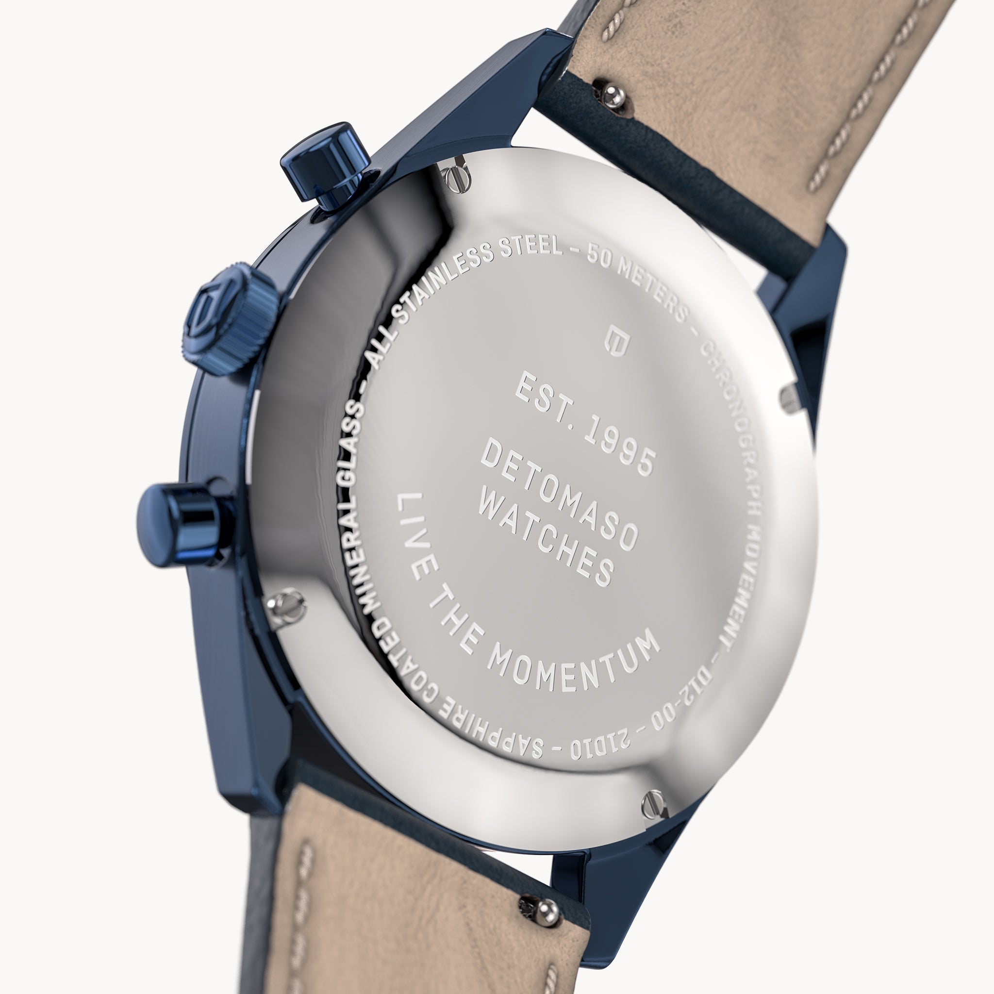 HERITAGE CHRONOGRAPH BLUE - Leather Blue Toscano - Detomaso Watches