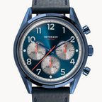 HERITAGE CHRONOGRAPH BLUE - Leather Blue Toscano - Detomaso Watches