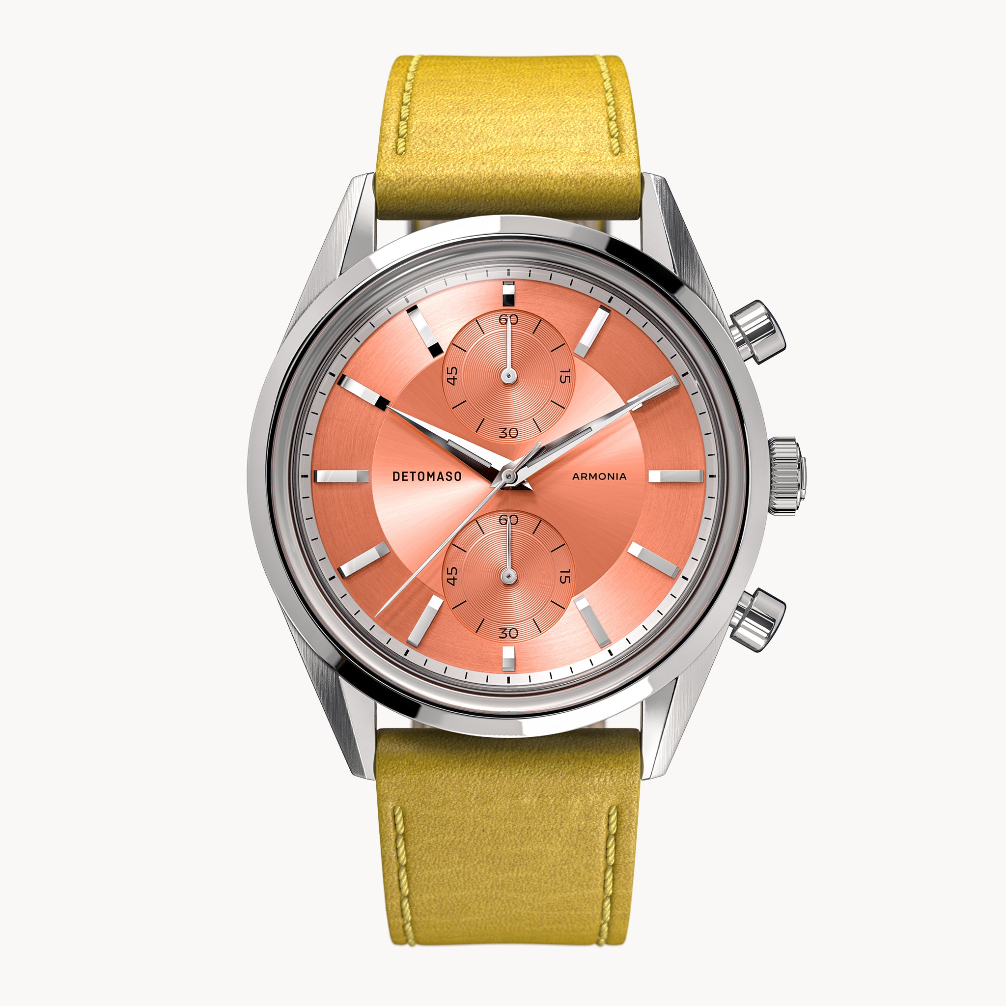 ARMONIA CHRONOGRAPH PEACH - Leather Yellow Smooth - Detomaso Watches