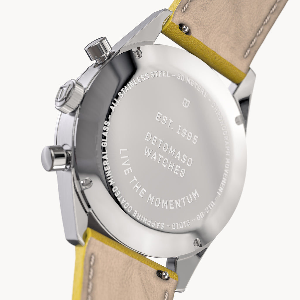 ARMONIA CHRONOGRAPH PEACH - Leather Yellow Smooth - Detomaso Watches