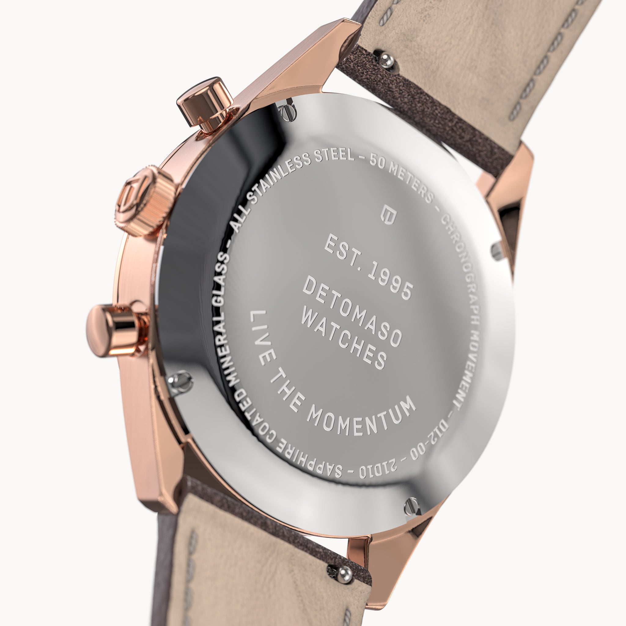 ARMONIA CHRONOGRAPH ROSE - Leather Dark Brown Soft - Detomaso Watches