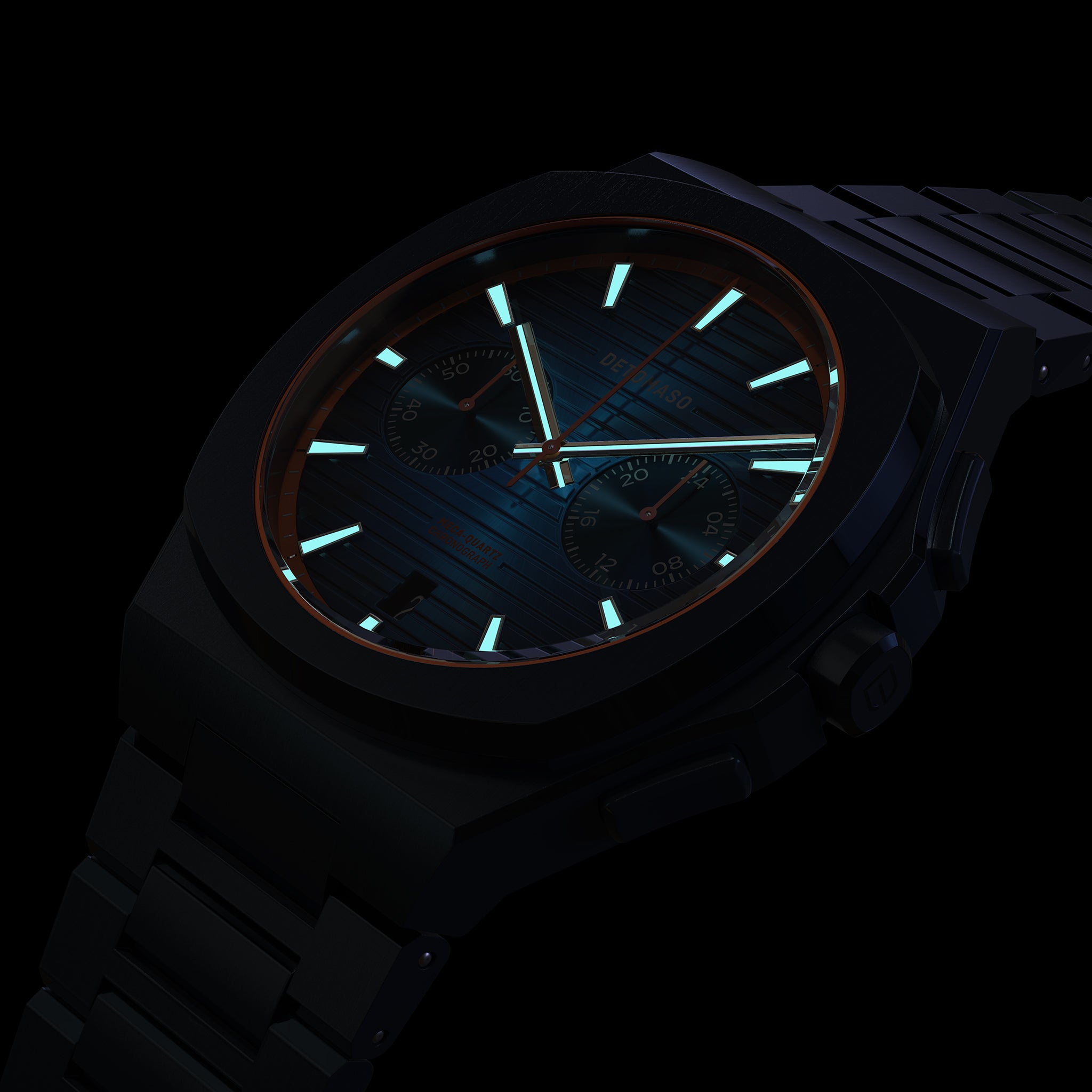 VOLTRE CHRONOGRAPH FIRST EDITION BLUE ORANGE - Stainless steel Blue Brushed Matte - Detomaso Watches