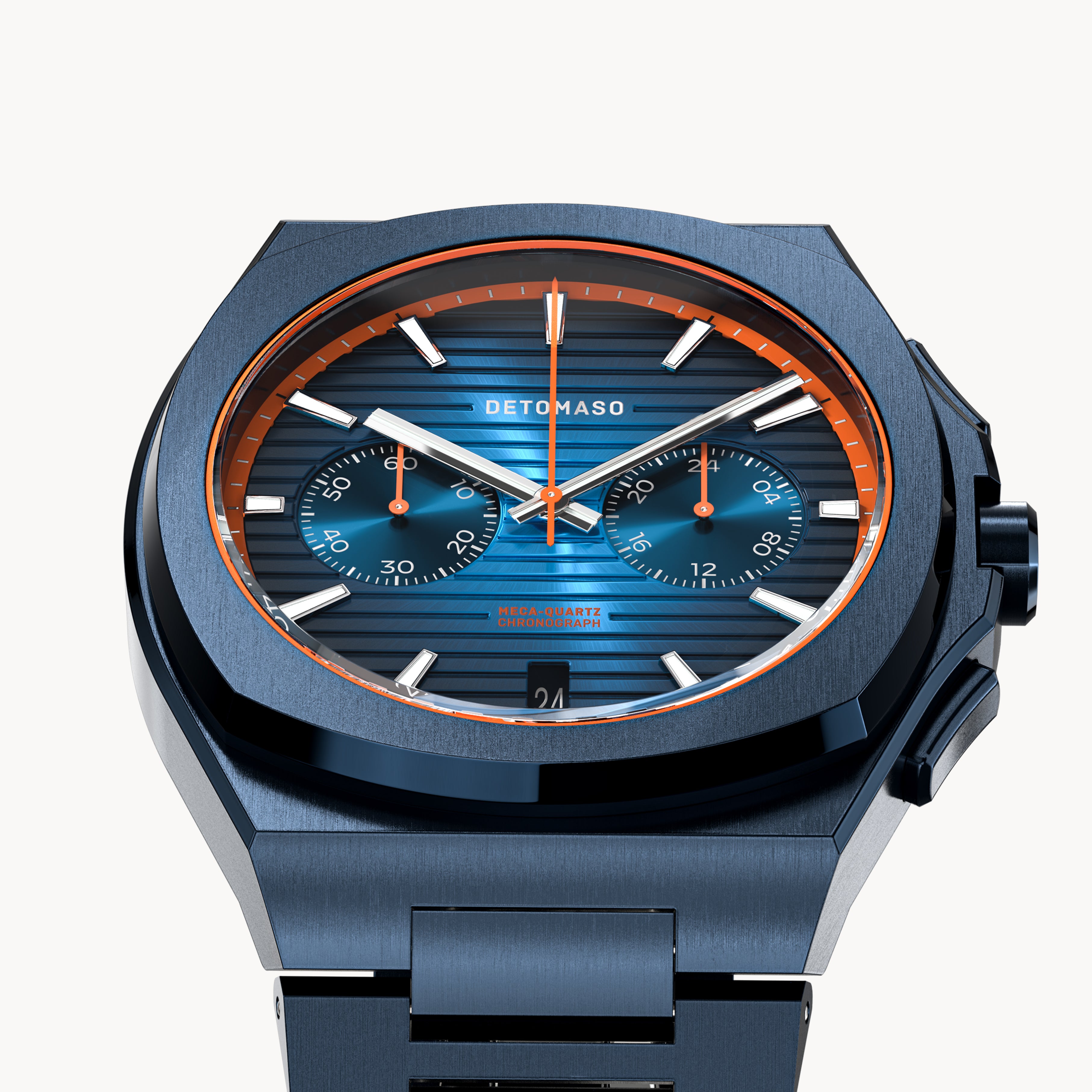 VOLTRE CHRONOGRAPH FIRST EDITION BLUE ORANGE - Stainless steel Blue Brushed Matte - Detomaso Watches