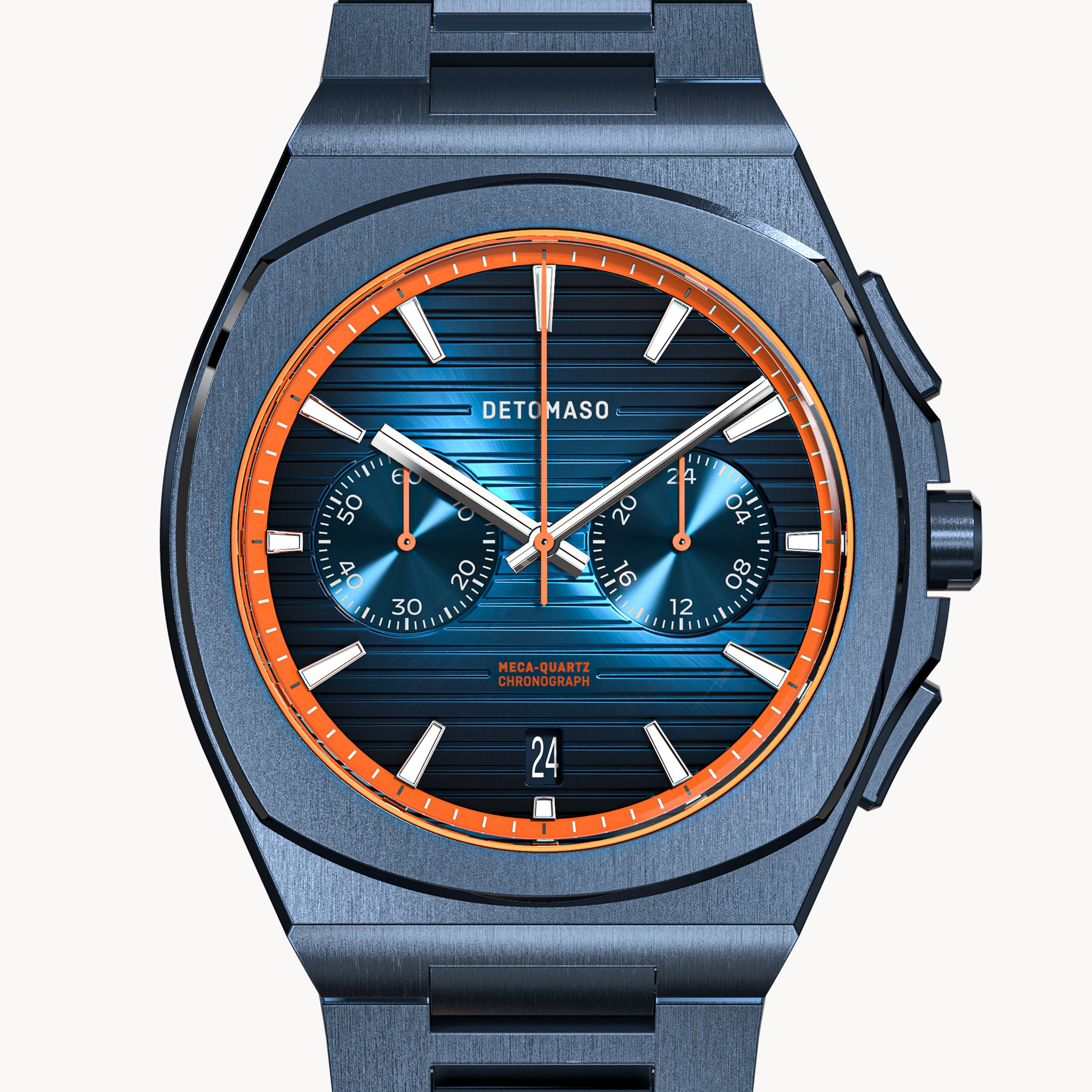 VOLTRE CHRONOGRAPH FIRST EDITION BLUE ORANGE - Stainless steel Blue Brushed Matte - Detomaso Watches