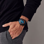 VOLTRE CHRONOGRAPH FIRST EDITION BLUE ORANGE - Mesh Blue Brushed Matte - Detomaso Watches