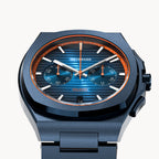 VOLTRE CHRONOGRAPH FIRST EDITION BLUE ORANGE - Mesh Blue Brushed Matte - Detomaso Watches
