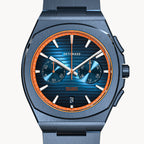 VOLTRE CHRONOGRAPH FIRST EDITION BLUE ORANGE - Mesh Blue Brushed Matte - Detomaso Watches