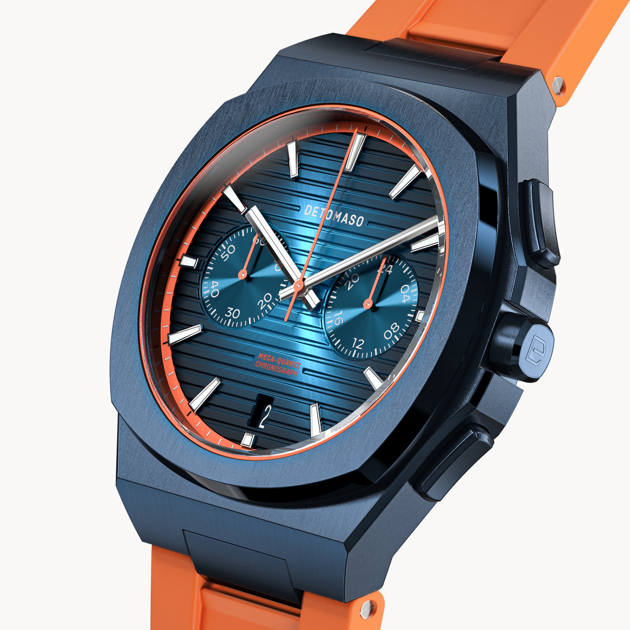 VOLTRE CHRONOGRAPH FIRST EDITION BLUE ORANGE - reTPU Orange Matte - Detomaso Watches