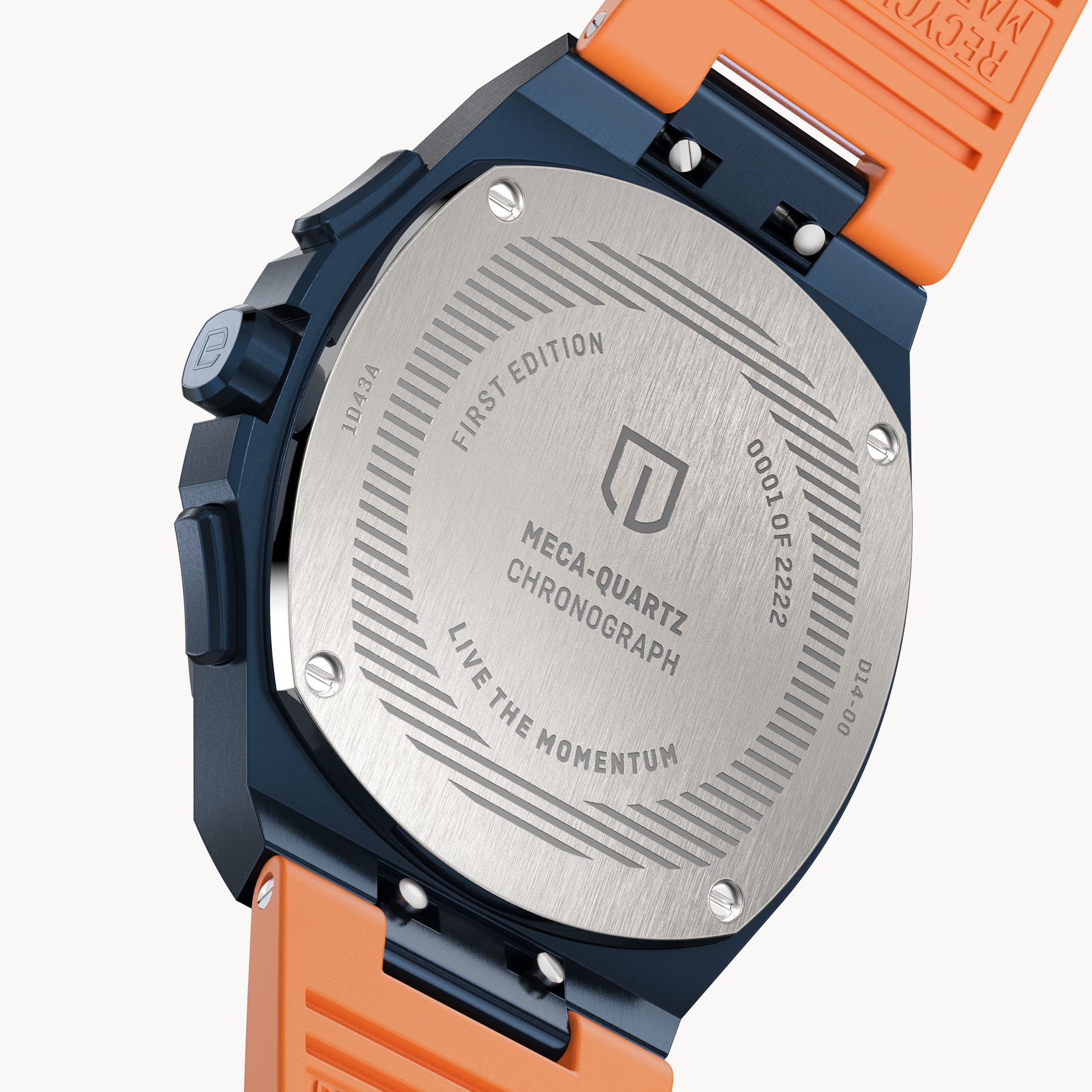 VOLTRE CHRONOGRAPH FIRST EDITION BLUE ORANGE - reTPU Orange Matte - Detomaso Watches