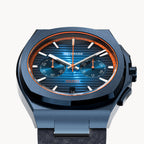 VOLTRE CHRONOGRAPH FIRST EDITION BLUE ORANGE - Leather Blue Venere - Detomaso Watches