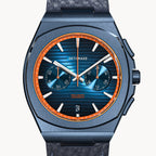 VOLTRE CHRONOGRAPH FIRST EDITION BLUE ORANGE - Leather Blue Venere - Detomaso Watches