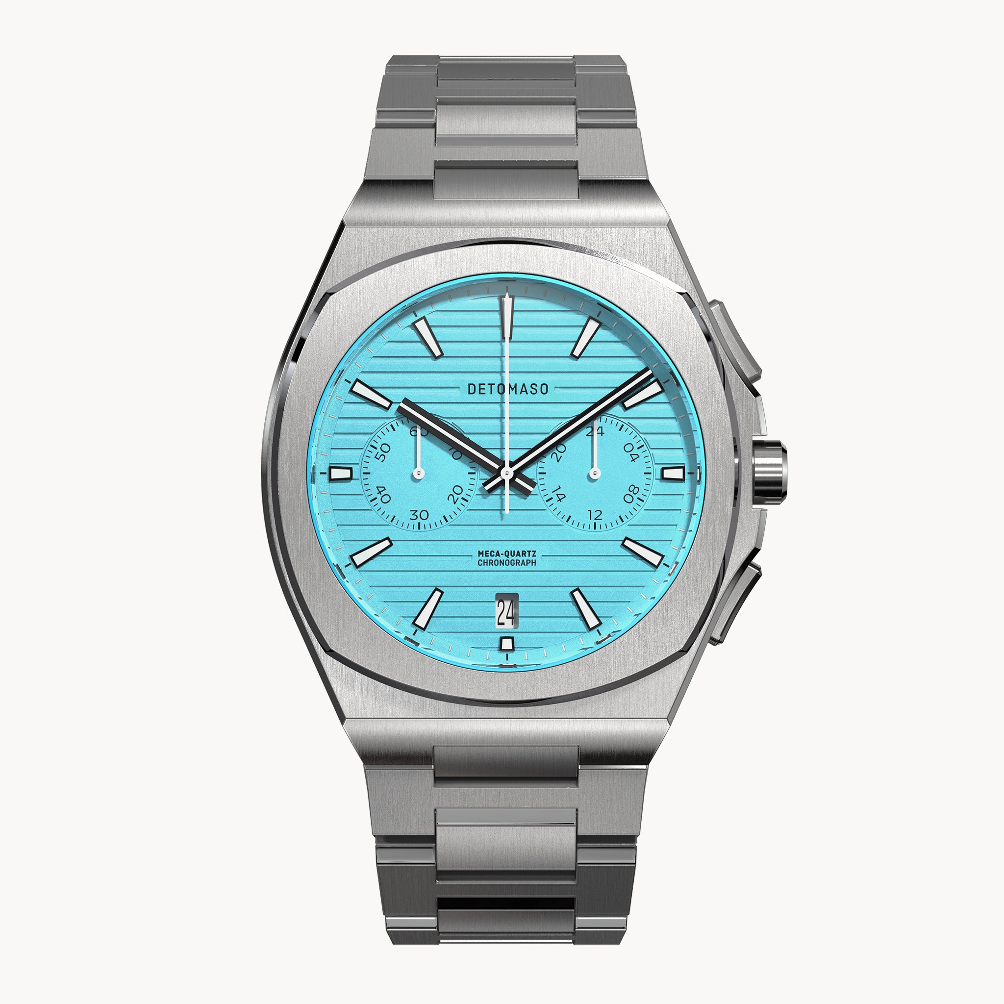 VOLTRE CHRONOGRAPH FIRST EDITION MINTY BLUE - Stainless steel Silver Matte - Detomaso Watches