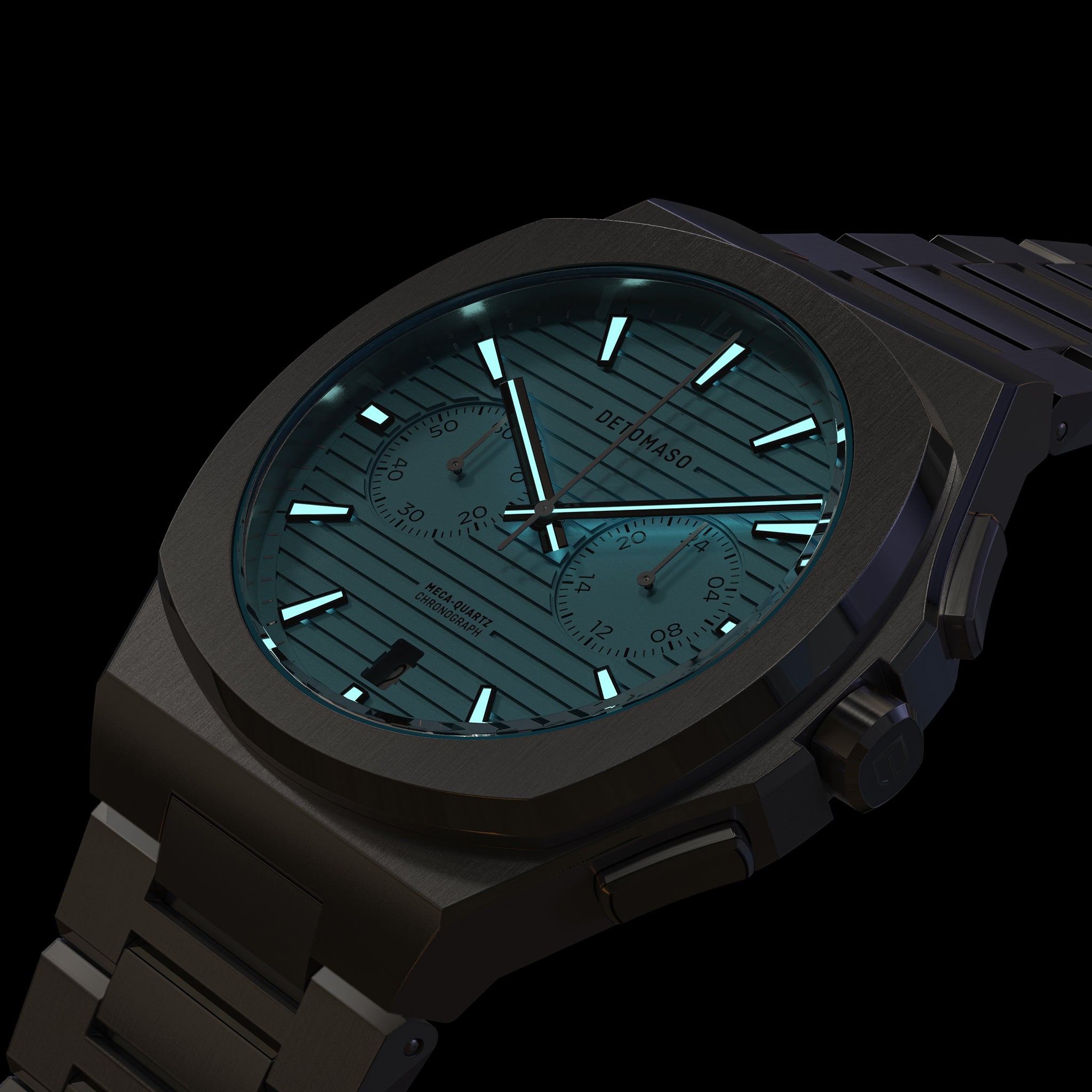 VOLTRE CHRONOGRAPH FIRST EDITION MINTY BLUE - Stainless steel Silver Matte - Detomaso Watches