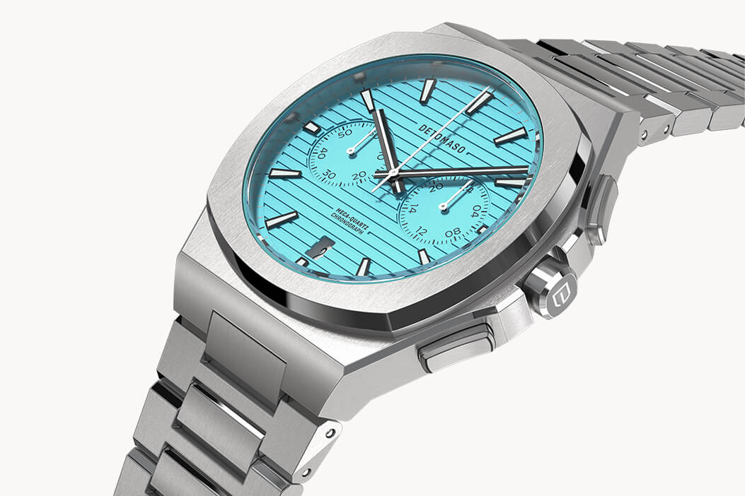 Watch Voltre Chronograph Silver Turquoise Stainless Steel Silver